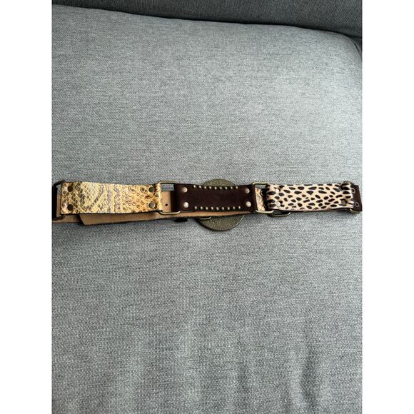 Leatherock Belt Suede Pony hair Snake skin Jeweled Buckle Women\'s L36 Western main image 5